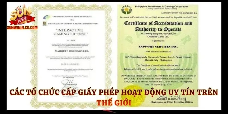 Các tổ chức cấp giấy phép hoạt động uy tín trên thế giới