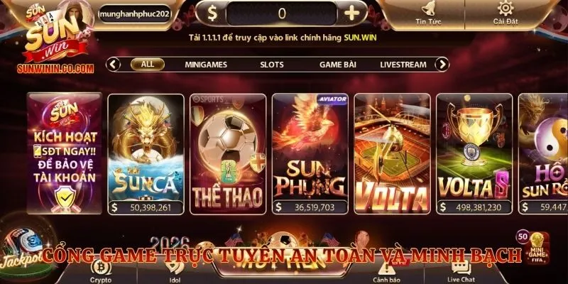 Cổng game trực tuyến an toàn và minh bạch