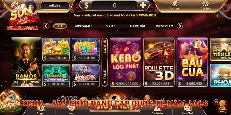 Keno - Sân Chơi Đẳng Cấp Quốc Tế Năm 2026