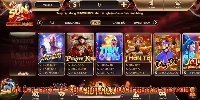 Lợi ích thực tế khi chơi có trách nhiệm Sunwin