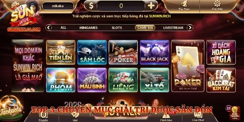 Top 3 chuyên mục giải trí được săn đón