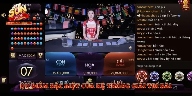 Ưu điểm đặc biệt của hệ thống giải trí bài